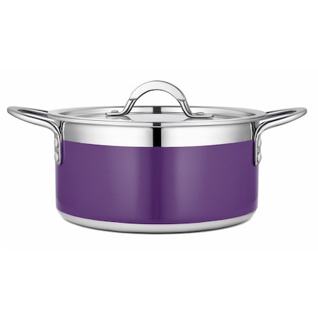 Bon Chef Country French 2 Pot W/Cover 8 5/8"D X 3 7/8"H 3 Qt 9 Oz - Purple 71301-CF2-P